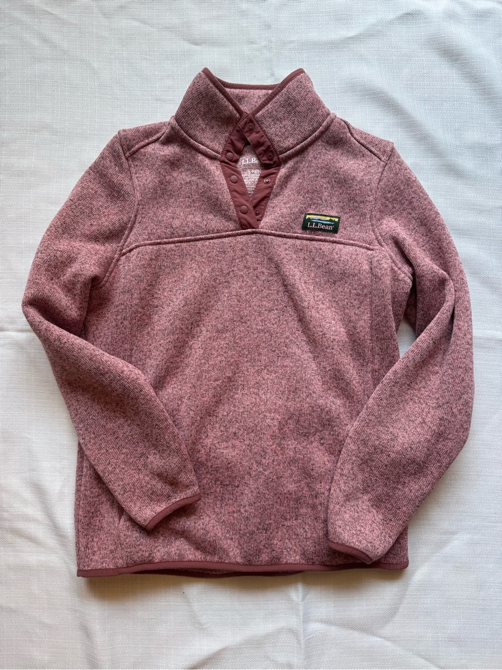 L.L. Bean Women's Dusty Rose Heather Fleece Pullover